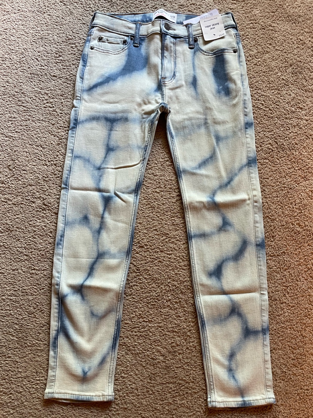 abercrombie kids Light Blue Tie-Dye Skinny Jeans